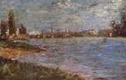 Georges Seurat Two Sides of the river Spain oil painting artist